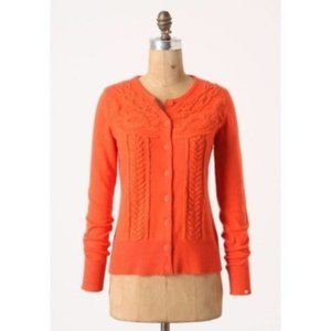 Anthropologie Tabitha Gemini Orange Cardigan